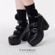 Iris Corolla Customize B Three-Buckle Chunky Platform Shoes(Reservation/3 Colours/Full Payment Without Shipping)